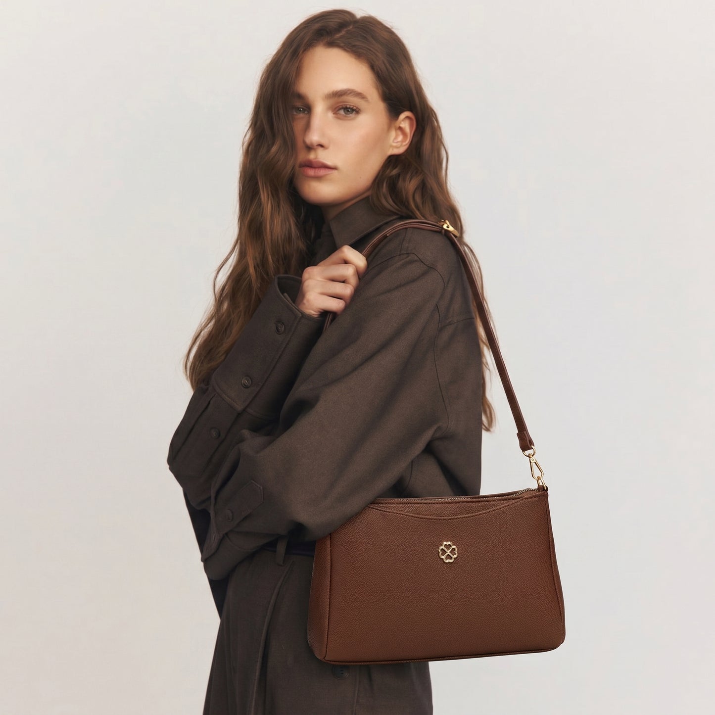 Lunara Classic Crossbody Bag - Brown