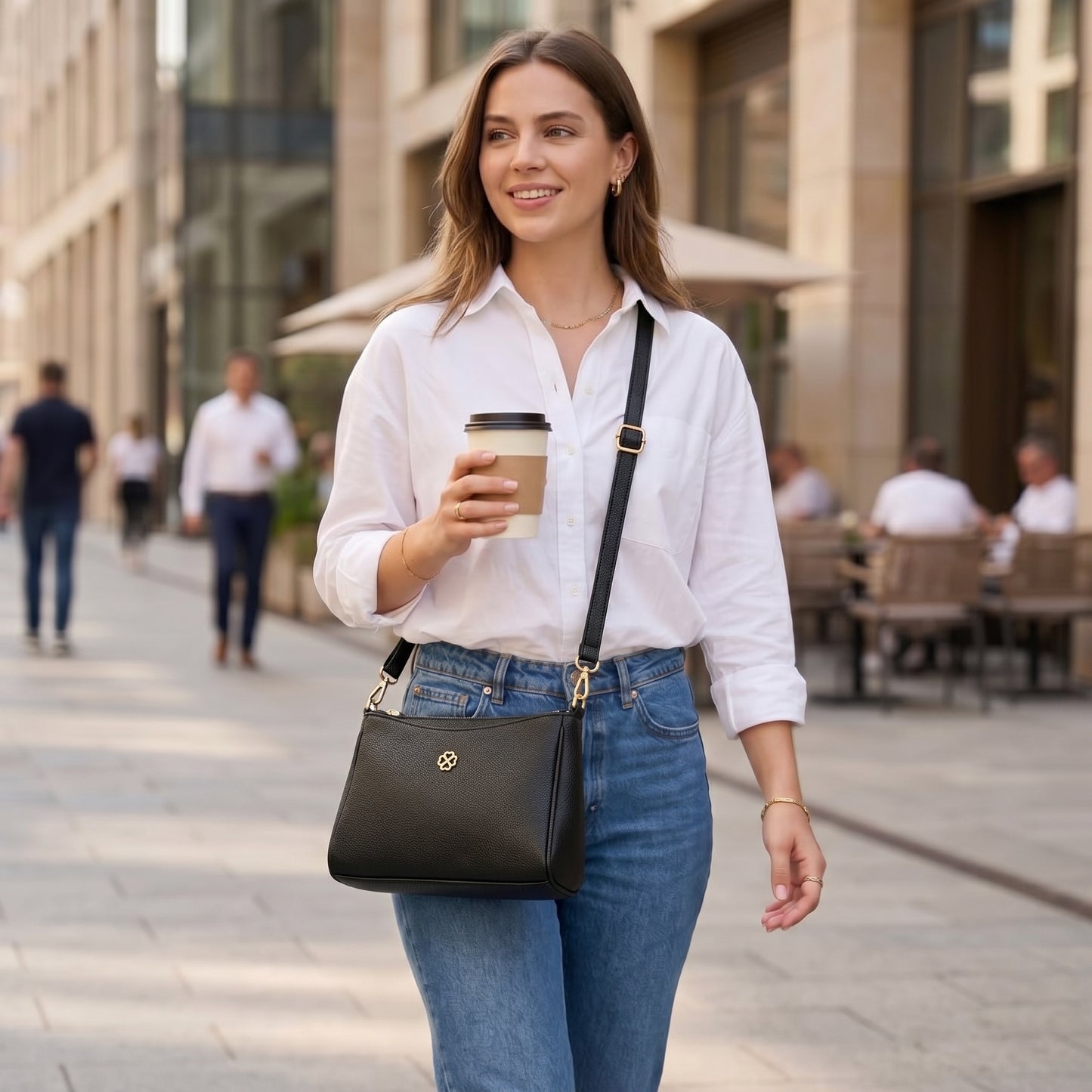Lunara Classic Crossbody Bag - Black