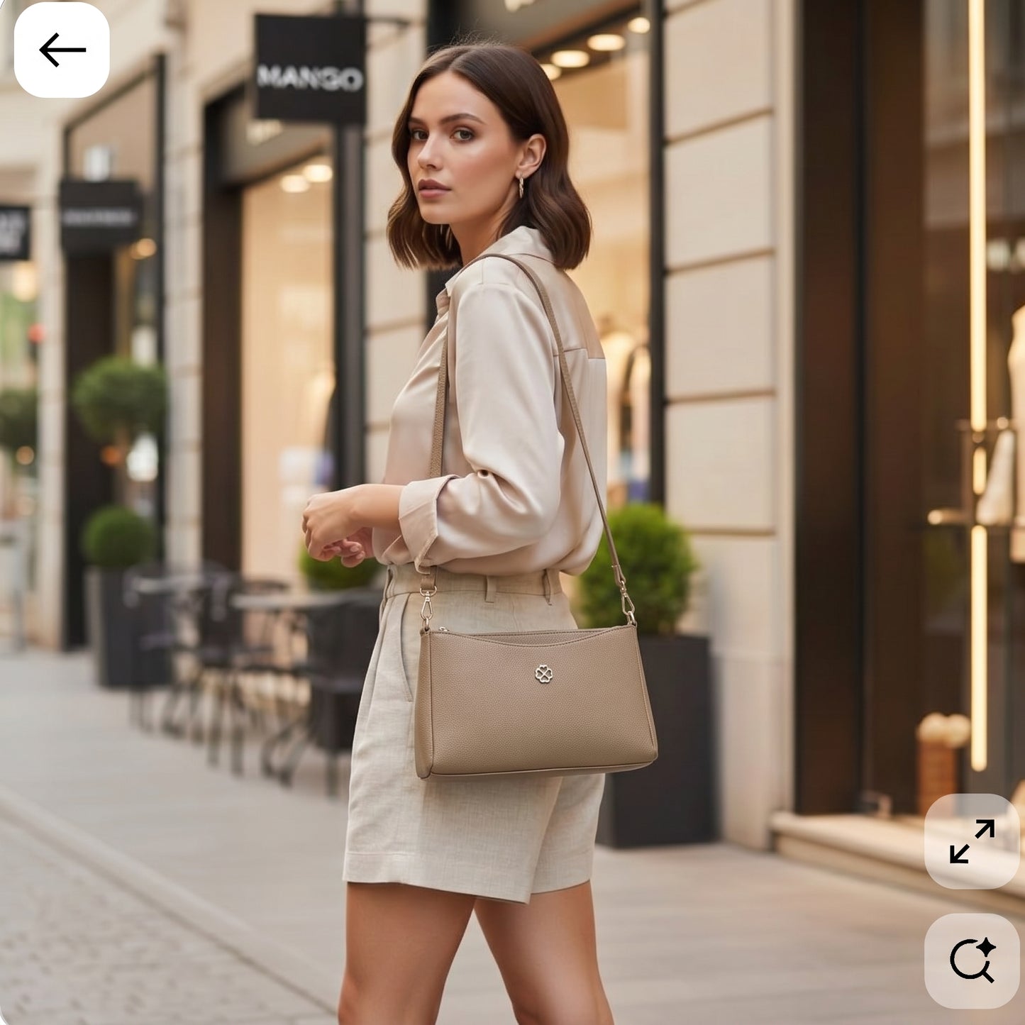 Lunara Classic Crossbody Bag - Beige