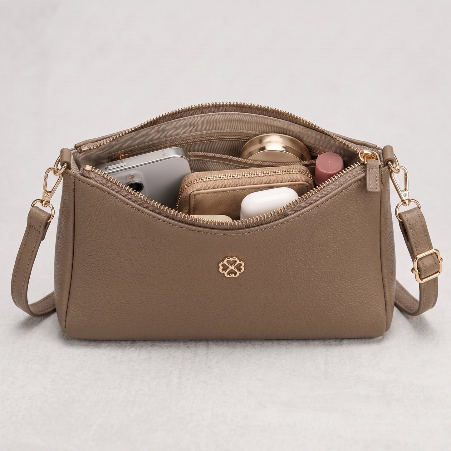Lunara Classic Crossbody Bag - Beige