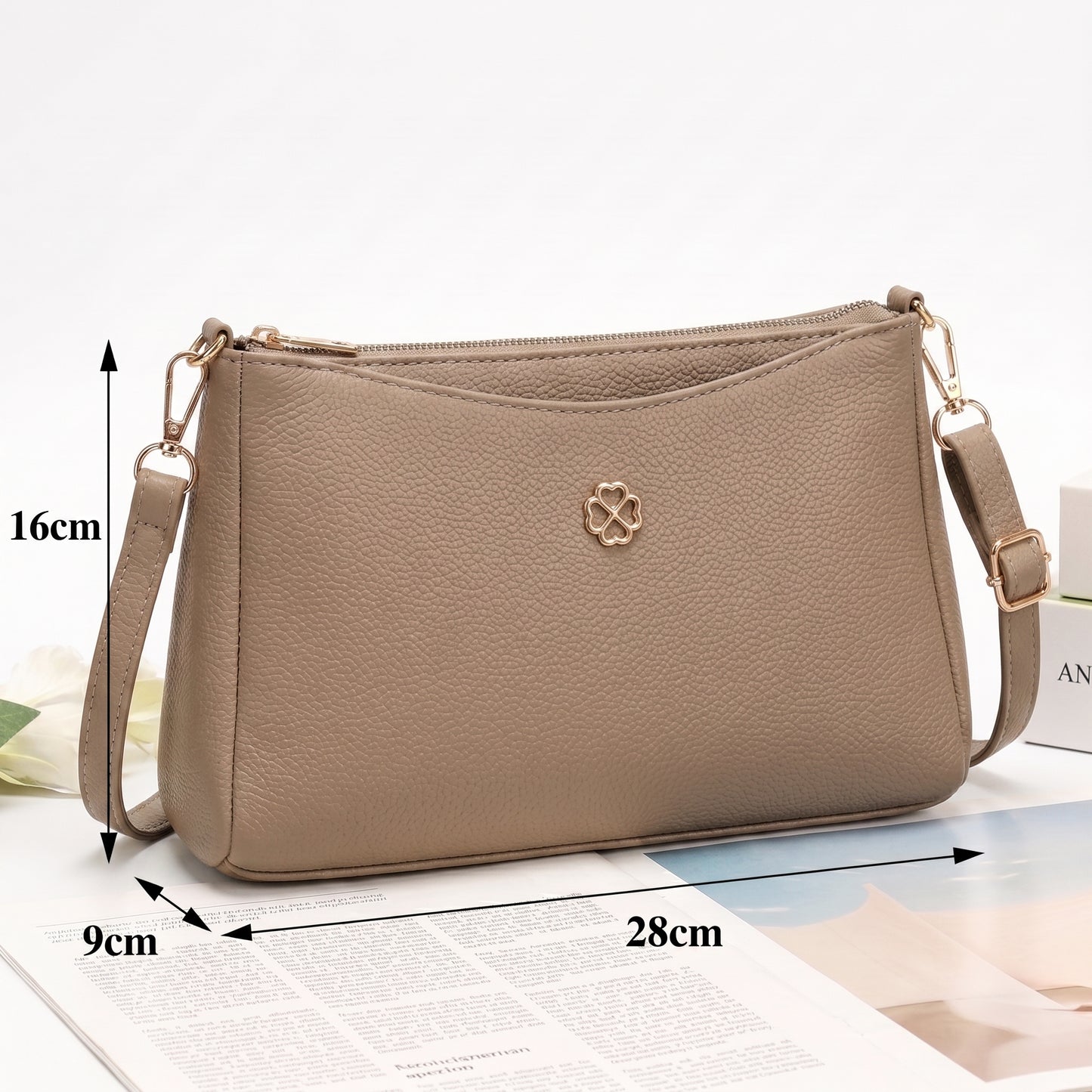 Lunara Classic Crossbody Bag - Beige