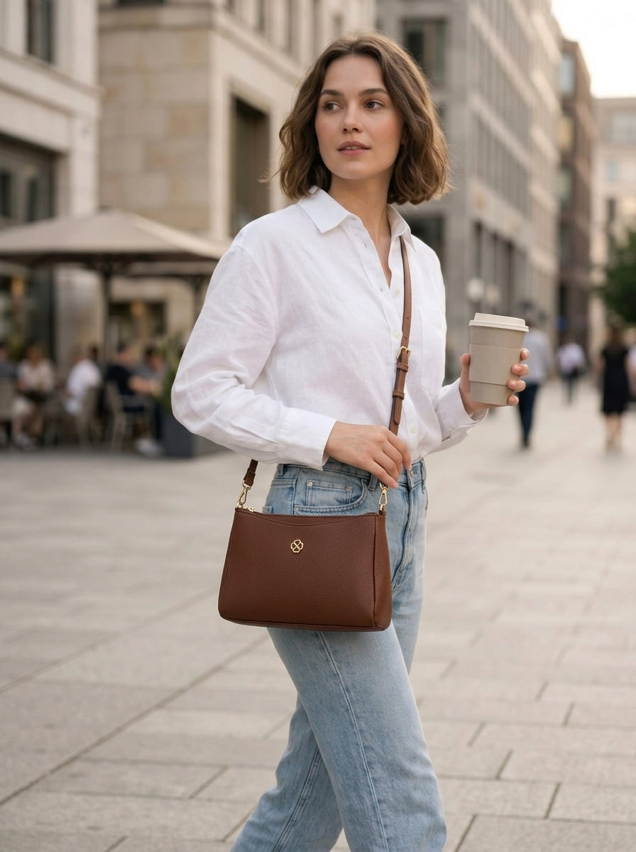 Lunara Classic Crossbody Bag - Brown