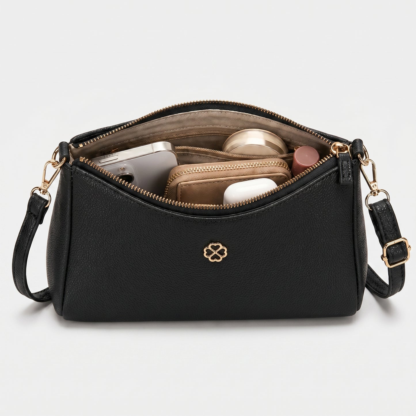 Lunara Classic Crossbody Bag - Black