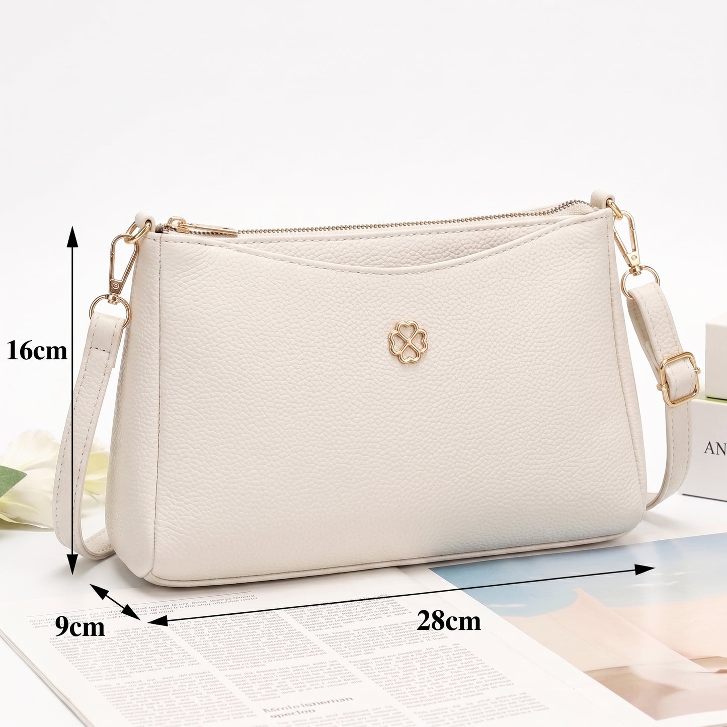 Lunara Classic Crossbody Bag - White