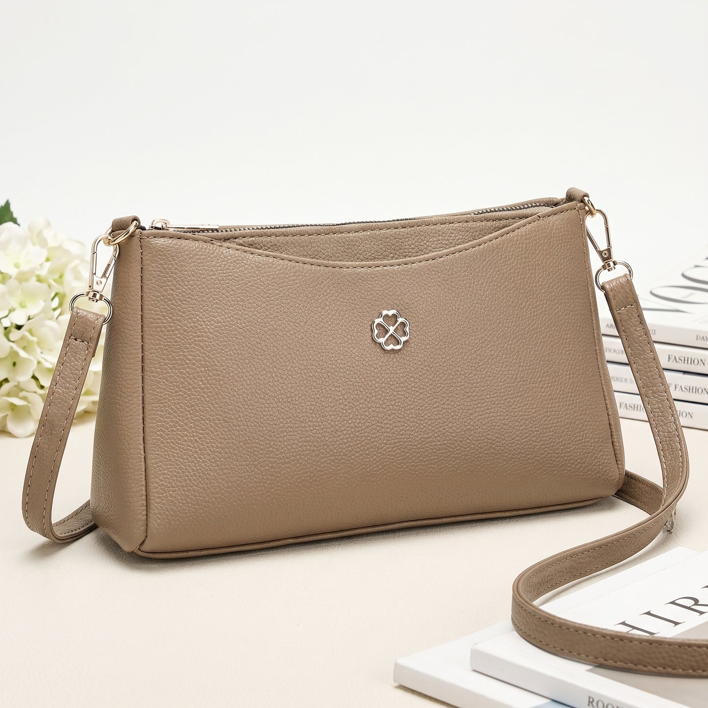 Lunara Classic Crossbody Bag - Beige