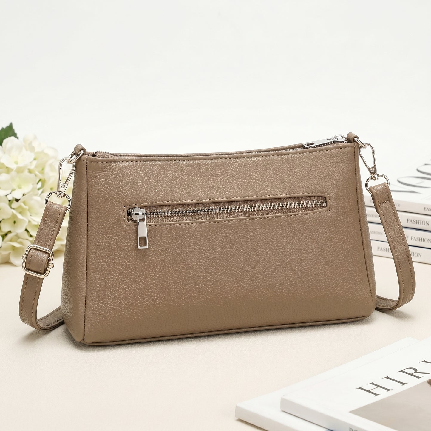 Lunara Classic Crossbody Bag - Beige