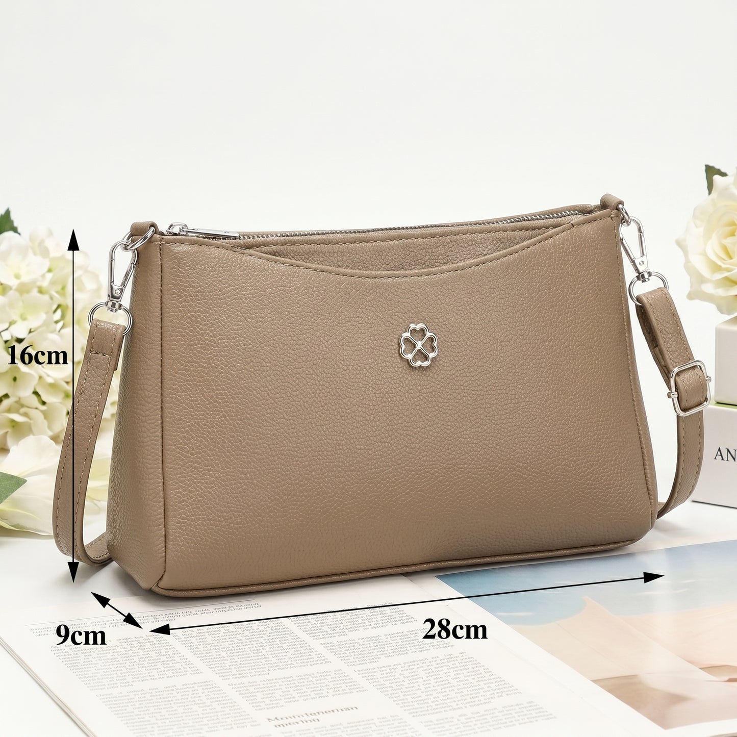 Lunara Classic Crossbody Bag - Beige