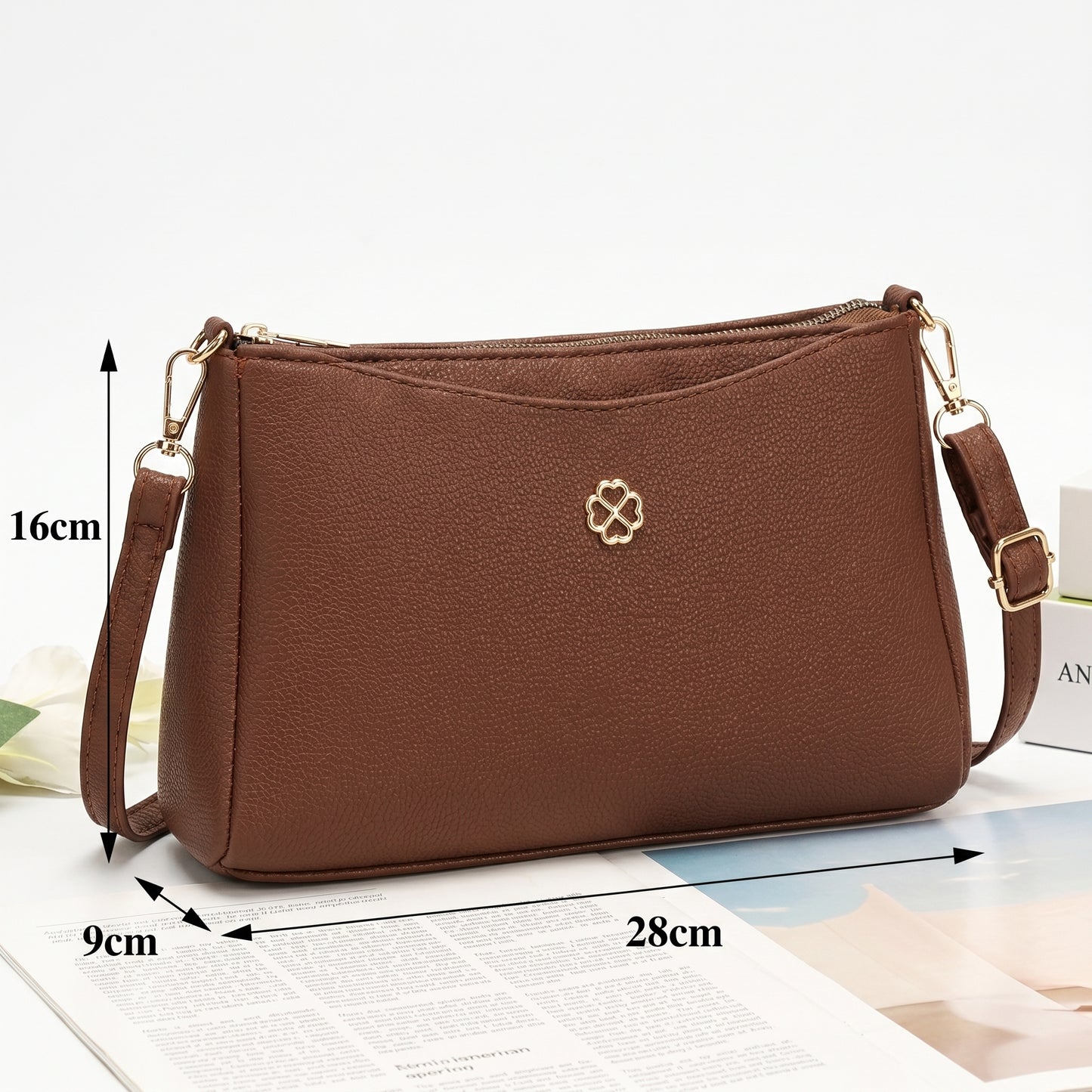 Lunara Classic Crossbody Bag - Brown